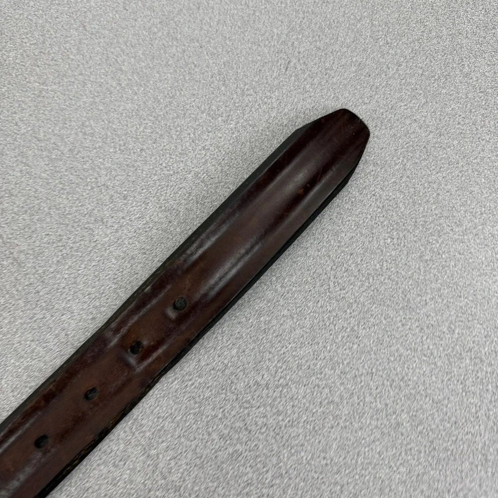 Allen Edmonds Belt Mens 36 Brown Leather Made in USA Distressed Dress Casual - Picture 6 of 10